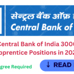 How to Apply for Central Bank of India 3000 Apprentice Positions in 2024