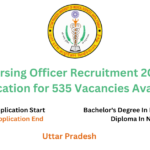 UPUMS Nursing Officer Recruitment 2024: Online Application for 535 Vacancies Available