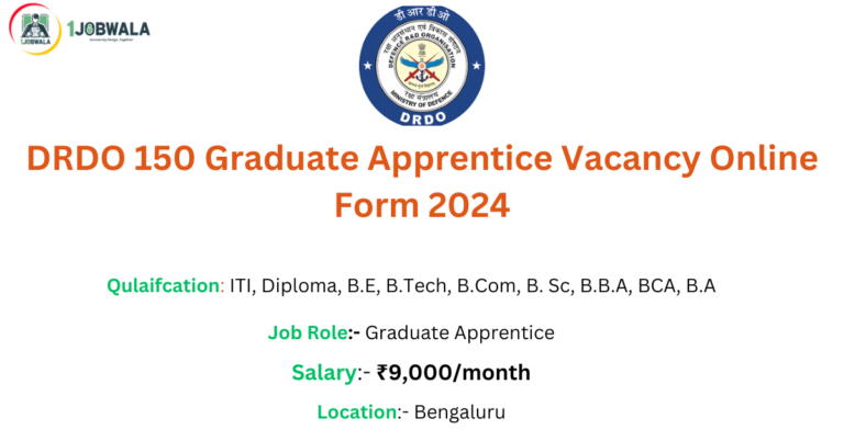 Read more about the article DRDO 150 Graduate Apprentice Vacancy Online Form 2024