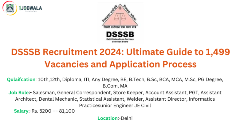 Read more about the article DSSSB Recruitment 2024: Ultimate Guide to 1,499 Vacancies and Application Process