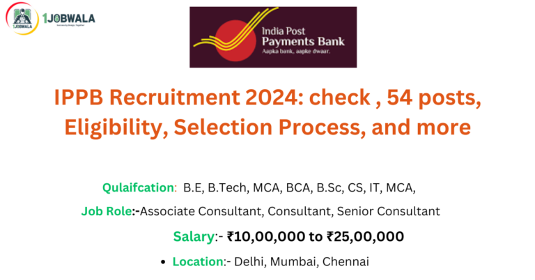 Read more about the article IPPB Recruitment 2024: check , 54 posts, Eligibility, Selection Process, and more
