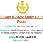 UPSC CDS Exam II 2024: Apply Online for 459 Posts