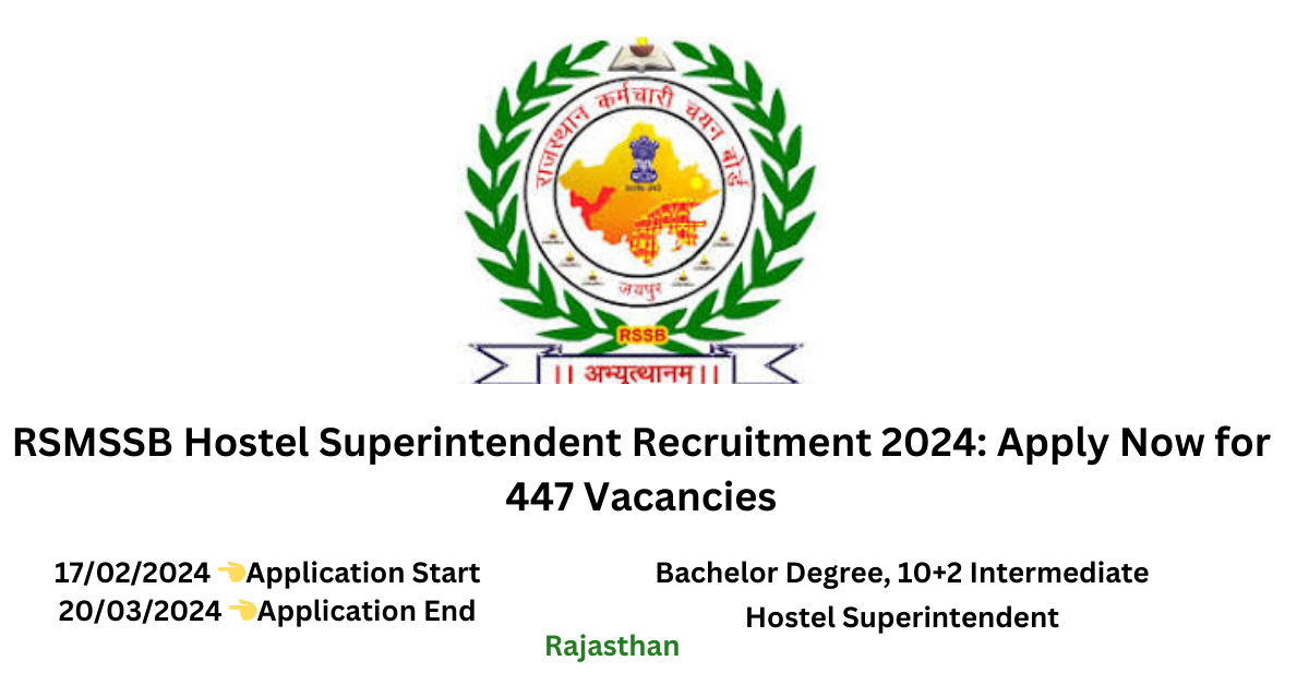 RSMSSB Recruitment 2024